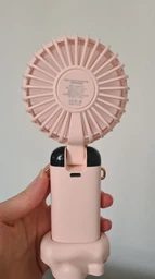 Складной USB мини-вентилятор F56 ручной / настольный пятискоростной с дисплеем и подставкой для телефона + ремешок, 19х9х4.7 см, фиолетовый "S" (86058371) фото от покупателей 1