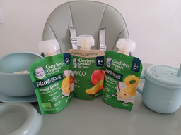 Упаковка фруктового пюре Gerber Organic з манго, персиком та кокосовим мусом для дітей з 6 місяців 80 г x 7 шт (8445290773401) фото від покупців 2