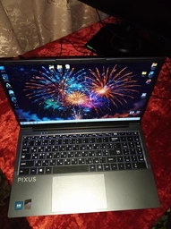 Ноутбук Pixus Link Grey / 15.6" IPS / Intel N100 / RAM 16 ГБ / SSD 256 ГБ / LAN / Windows 11 Pro / Подсветка клавиатуры / Зарядка по USB