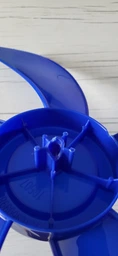 Напольный портативный вентилятор с пультом Domotec МS-1621 с защитной решеткой 3 скорости 5 лопастей 40W l Бело-синий фото от покупателей 2