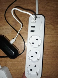 Сетевой фильтр-удлинитель RZTK Power Strip 3+3 USB-A White 1.5 м фото от покупателей 5