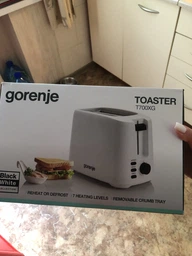 Тостер Gorenje, 850Вт, функц. размораживание, автоотключение, пластик, белый