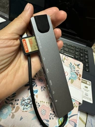 Type C Хаб 8 в 1 USB 3.0 х2, Картрідер SD, TF, HDMI 4K, LAN, PD 87W Адаптер для Apple MacBook Pro Air та Windows - USB Розгалужувач Space Gray