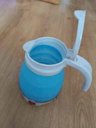 Дорожный чайник силиконовый складной дисковый Electric Kettle wdl-09b 220v 600w 600мл Голубой фото от покупателей 3