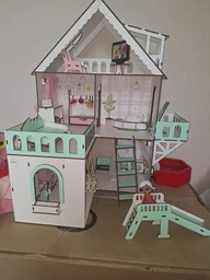 Кукольный домик NestWood Мини Коттедж дом для кукол Лол, мебль 9 ед, розовый (kdl001)