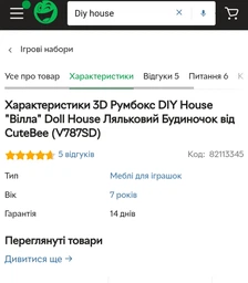 3D Румбокс DIY House "Вилла" Doll House Кукольный Домик от CuteBee (V787SD) фото от покупателей 3