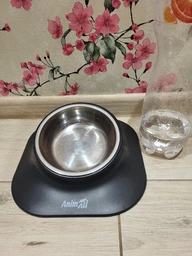 Миска для собак AnimAll 0466 на подставке MS7222 420 мл Металлическая/чорная (2000981277567) фото от покупателей 3