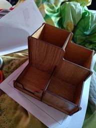 Подставка-органайзер для канцелярии, карандашей, ручек, фломастеров и кистей «Оптимальный»(лхдф) на 4 отделения коричневый (411146) фото от покупателей 2