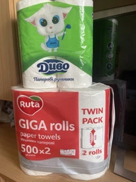 Паперові рушники Ruta GIGA Rolls 2 шари 2 рулони 1000 відривів Білі (4820202895848) фото від покупців 5