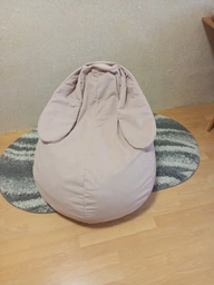 Крісло-груша велюр "Зайка" пудра KatyPuf L 100x75