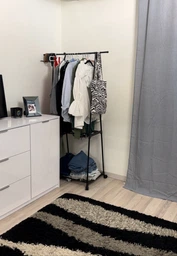Стойка вешалка для одежды и обуви Coat Rack TW-777 new напольная стальная с полками, на колесах Black фото от покупателей 14