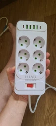 Мережевий фільтр-подовжувач Aura Energy 6+4 USB-A + 2 USB-C (PD) 2 м White (AUEMFP64PD2MW) фото від покупців 18