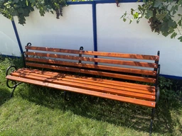 Лавка Tobi Sho Бараш садово-паркова кована з підлокітниками 2 м колір Дуб