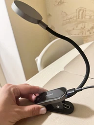 Настольная лампа Baseus Clip LED гибкая сенсорная лампа для чтения для спальни, USB-акумуляторный светильник фонарик (DGRAD-0G) фото от покупателей 1