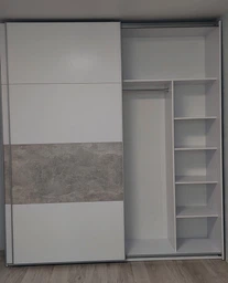 Шафа-купе двохдверна Doros G-Caiser 220х60х240 см Білий/Бетон (DRS-011006)