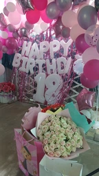 Фольгированные шары Star буквы HAPPY BIRTHDAY 16" (40см) белые 8249