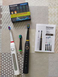 Набор электрических зубных щеток PECHAM Black and White Travel Set PC-084 (0290119010100) фото от покупателей 16