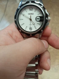 Мужские часы Skmei 0992 S Robby Steel Серебристые с белым циферблатом