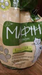 Наповнювач гігієнічний Бентонітовий Мафін для котячого туалету, розмір гранул великий 4кг