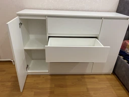 Большой комод Венге магия / Дуб крафт белый 1392 х 376 х 950 h Брайт ДСП Мастер Форм 20091 (телескопические направляющие) фото от покупателей 10