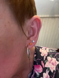 Сережки-голки для проколу вух Studex крапан L-103 Аквамарин