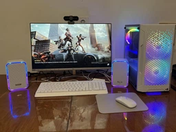 Комп'ютерні колонки Kisonli X21 Bluetooth, 20W, USB, RGB light, White
