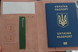Обложка на загранпаспорт с отсеками для кредиток/денег/sim карт с RFID защитой из экокожи Charm Infinite синяя (CI-27209)