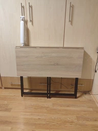 Стіл розкладний Моріс 900 Ferrum-decor 750x900x500 Чорний метал ДСП Каштан Арвадонна 16 мм (MORI9012)