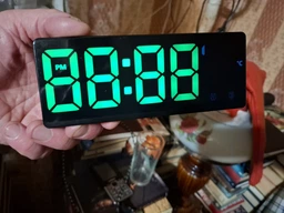 Цифровий світлодіодний настільний годинник DS-6631, 2 будильники, термометр, корпус чорний, колір індикації оранжевый фото от покупателей 3