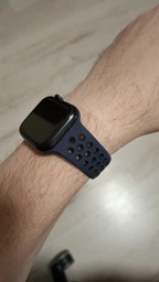 Силиконовый ремешок Fruct Nike Sport Band for Apple Watch 42/44/45/46/49 mm Black Gray фото от покупателей 10