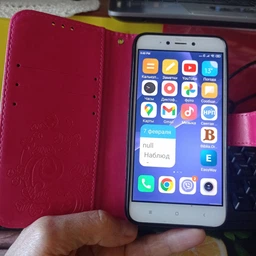 Чехол Clover для Xiaomi Redmi 4X книжка кожа PU с визитницей малиновый