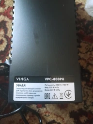 ДБЖ Vinga LCD 800VA Shuko USB Plastic Case (VPC-800PU)