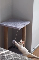 Дряпка для кота Мур-Мяу Гламур 37х37х64 см для кішок у джутовій мотузці Сірий фото від покупців 17
