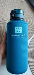 Пляшка для води Harmony Total Graphite 1 л. з контейнером для фруктів і захисним неопреновим чохлом фото від покупців 7