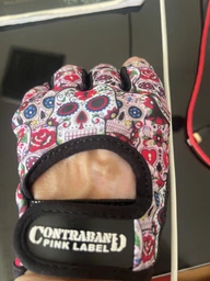 Жіночі рукавички для фітнесу Contraband Pink Label 5237 Sugar Skull Gloves (Білий M) фото від покупців 4