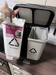 Ведро для мусора MBM HOME сортировочное 10+10 л Серое (BIN-05 (10+10L) LIGHT GRAY/GRAY)
