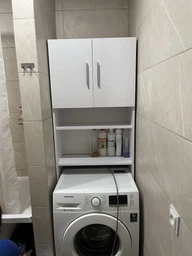 Тумба VAYS под стиральную машину, шкаф в ванную M-107 Белый фото от покупателей 2