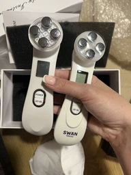 Микротоковый массажер для лица и шеи Swan Beauty Skin Boost RF-30 MS EMS массажер с микротоками от отеков лифтинг и тонус кожи мощный для омоложения с микротоками светотерапия аккумуляторный белый фото от покупателей 13