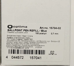 Стержень масляный Optima синий 0.5 мм (O15704-02) фото от покупателей 3