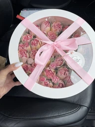 Зефірні квіти тюльпани в подарунковій коробці 30см honeycake фото від покупців 5