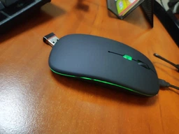 Бездротова Безшумна мишка 2.4G + Bluetooth Вбудований акумулятор RGB підсвітка Black фото від покупців 2