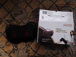 Массажная Подушка MASSAGE PILLOW QY-8028-2 (по 2 роликов) с подогревом для шеи и спины, универсальная, Коричневая фото от покупателей 9