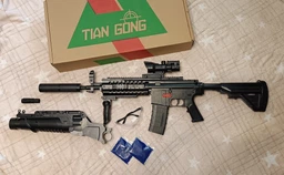 Детский Игрушечный Автомат на Орбизах HK416, Гель Бластер + Глушитель + Оптика + 30 000 орбиз в подарок фото от покупателей 1