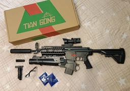 Детский Игрушечный Автомат на Орбизах HK416, Гель Бластер + Глушитель + Оптика + 30 000 орбиз в подарок