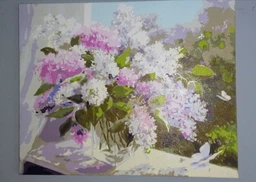 Картины по номерам 40×50 см. Букет сирени Kontur DS0434