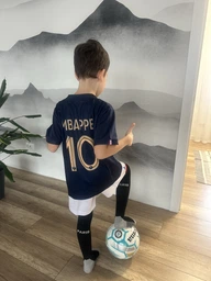 Форма футбольная детская Mbappe (Мбапе) 10 Сборная Франции 2024, 28-150-155, темно-синий-белый фото от покупателей 1