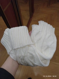 Гетри в'язані до коліна сірі One Size фото від покупців 1