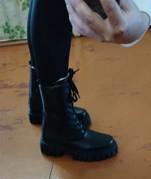 Женские зимние берцы кожаные высокие PARADIZE SHOES B-1502 36 23.5 см Черные (ROZ6501020590) фото от покупателей 1
