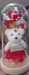 Троянда у скляній колбі Rose of Love з LED підсвічуванням Рожева