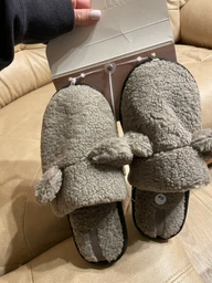 Женские домашние тапочки утепленные меховые с закрытым носком Twins Hs Teddi Меховые 38/39 26 см Серые (4820182037726) фото от покупателей 3